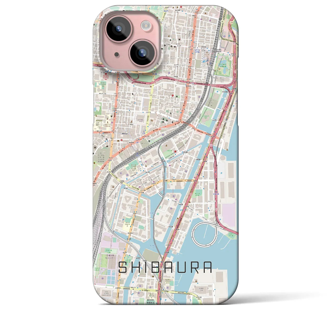 【芝浦(東京都)】地図柄iPhoneケース(バックカバータイプ)