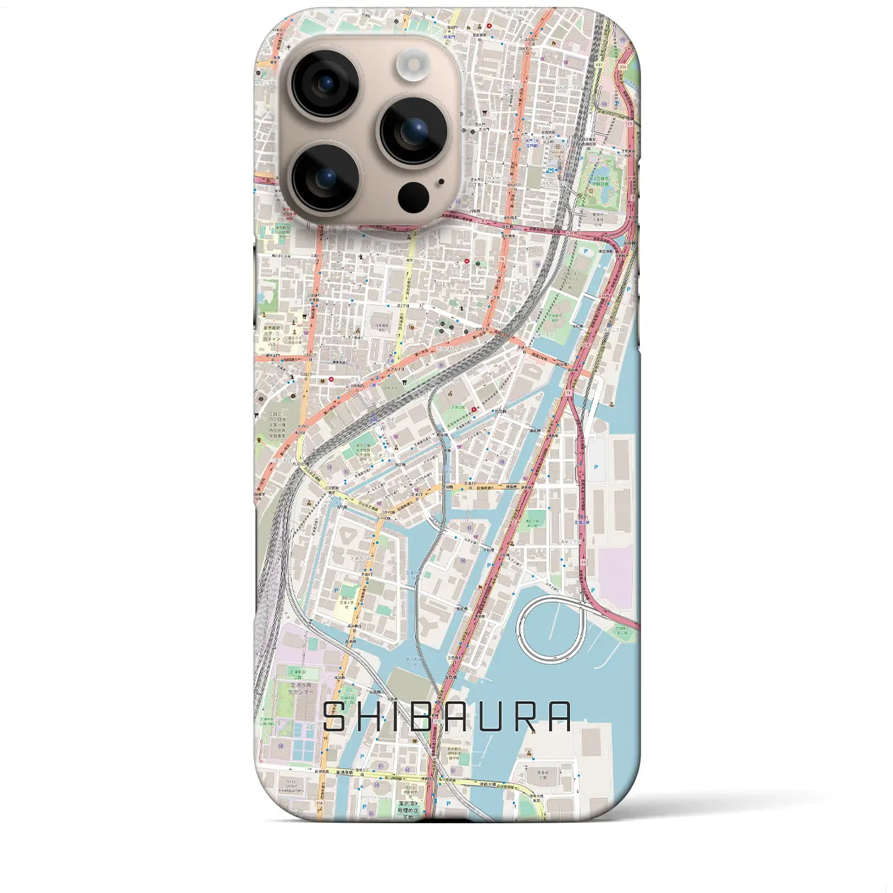 【芝浦(東京都)】地図柄iPhoneケース(バックカバータイプ)
