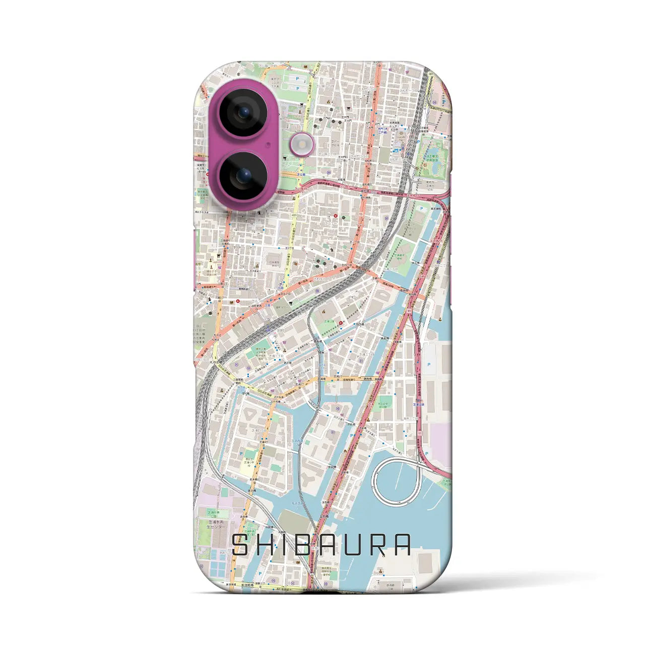 【芝浦(東京都)】地図柄iPhoneケース(バックカバータイプ)