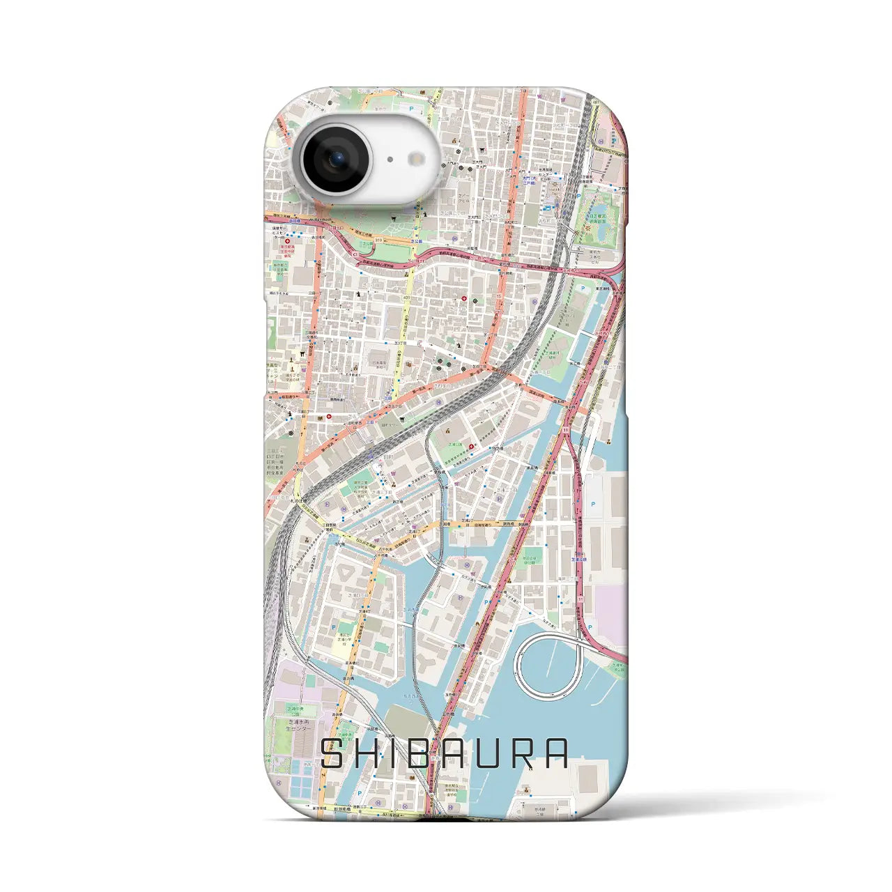 【芝浦(東京都)】地図柄iPhoneケース(バックカバータイプ)