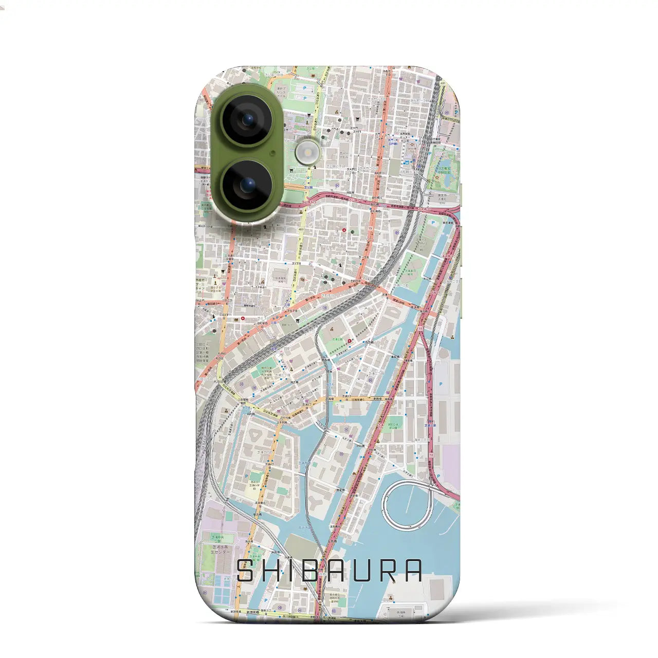 【芝浦(東京都)】地図柄iPhoneケース(バックカバータイプ)ナチュラル・iPhone 17 Pro Max 用