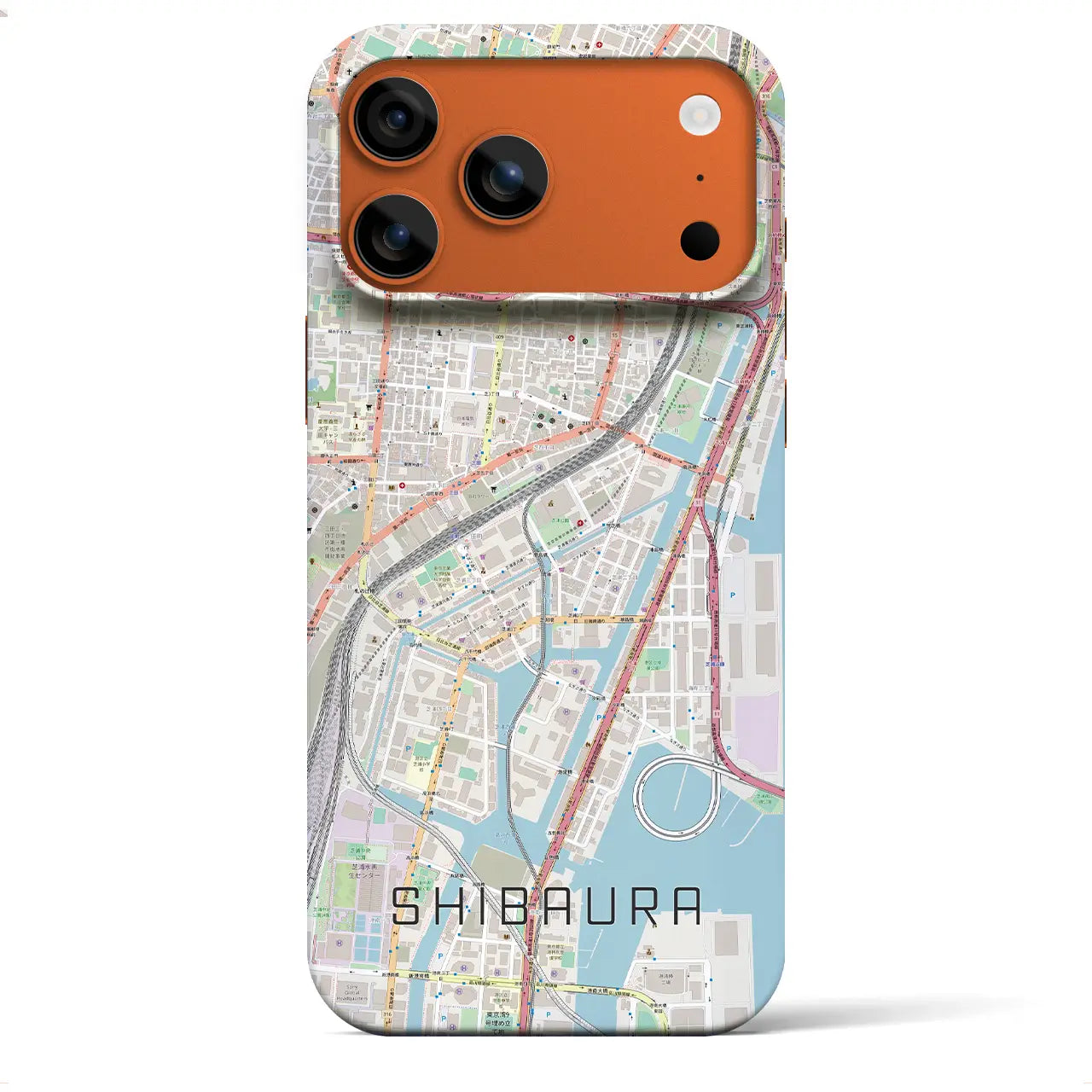 【芝浦(東京都)】地図柄iPhoneケース(バックカバータイプ)