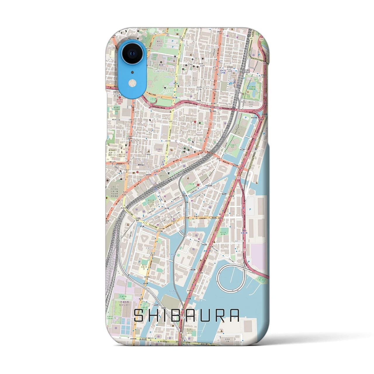 【芝浦(東京都)】地図柄iPhoneケース(バックカバータイプ)