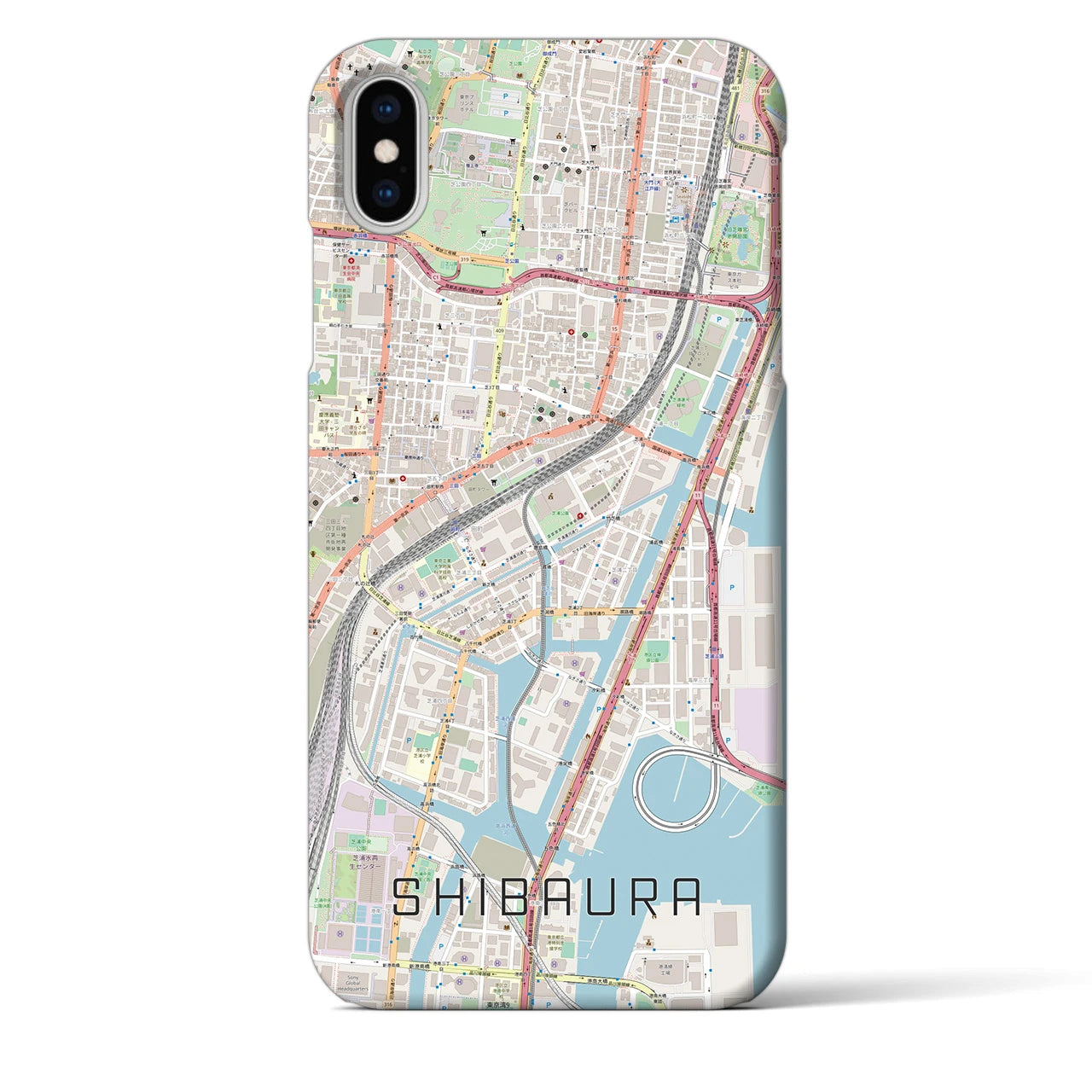 【芝浦(東京都)】地図柄iPhoneケース(バックカバータイプ)