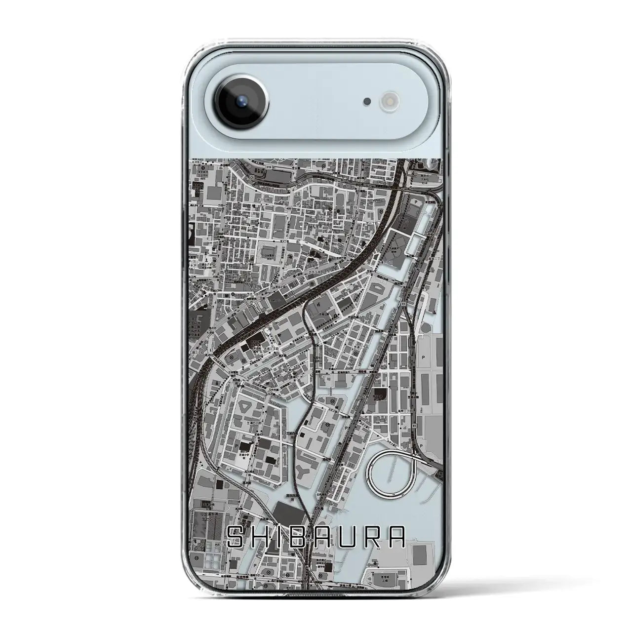 【芝浦(東京都)】地図柄iPhoneケース(クリアタイプ)モノトーン・iPhone 17 Pro Max 用