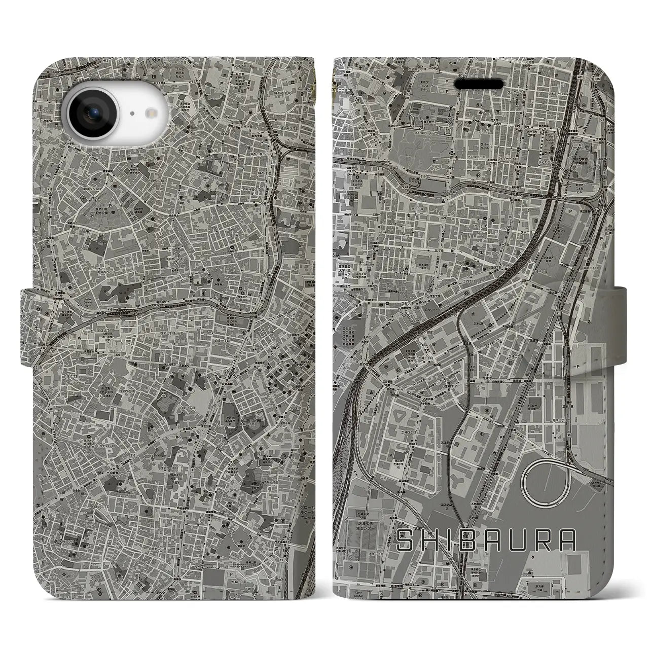 【芝浦(東京都)】地図柄iPhoneケース(手帳タイプ)