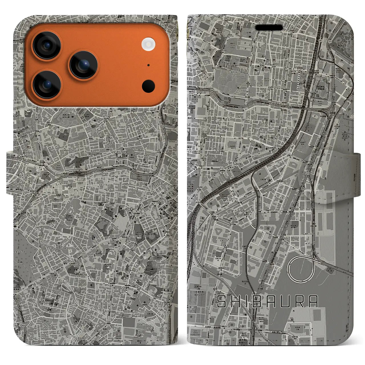 【芝浦(東京都)】地図柄iPhoneケース(手帳タイプ)