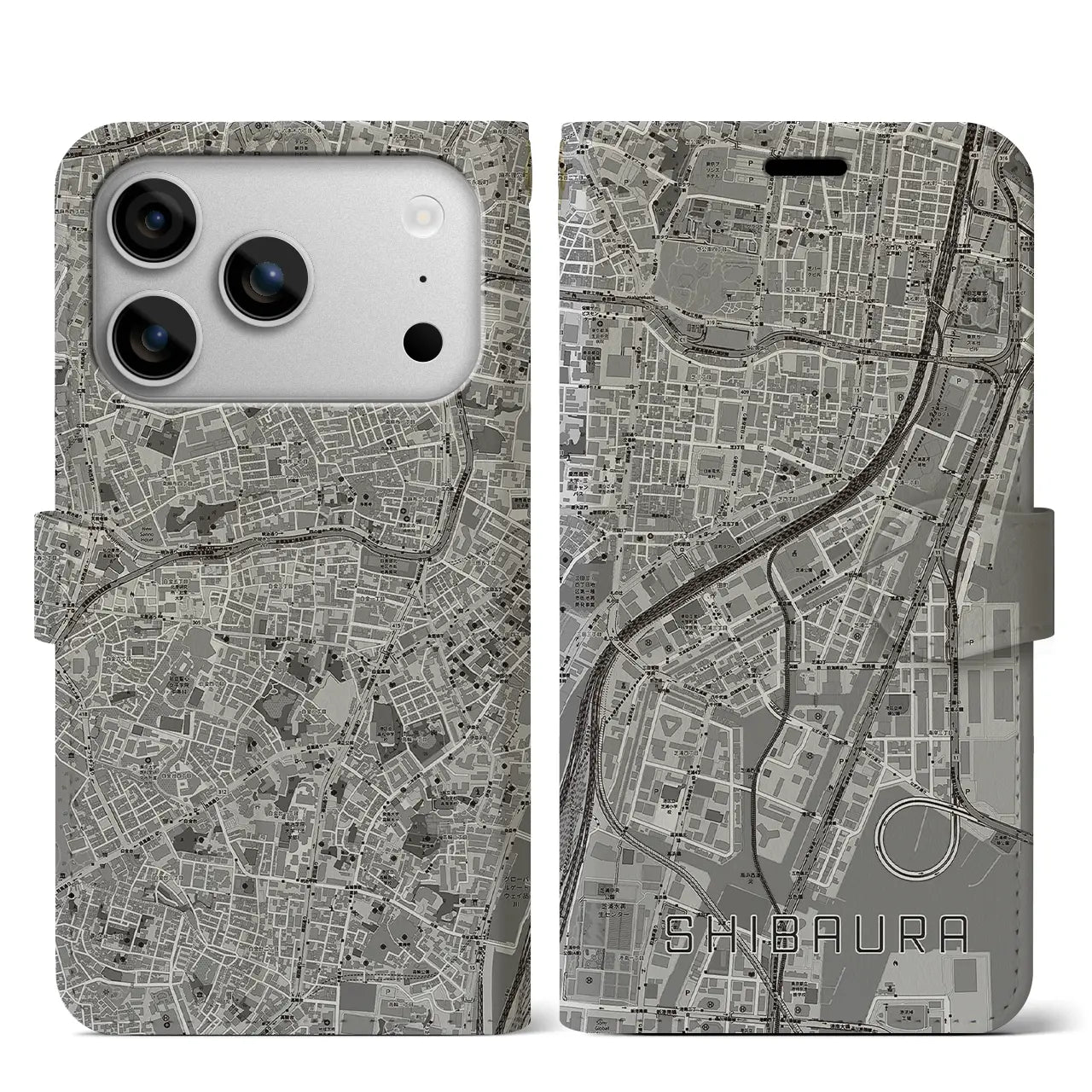 【芝浦(東京都)】地図柄iPhoneケース(手帳タイプ)