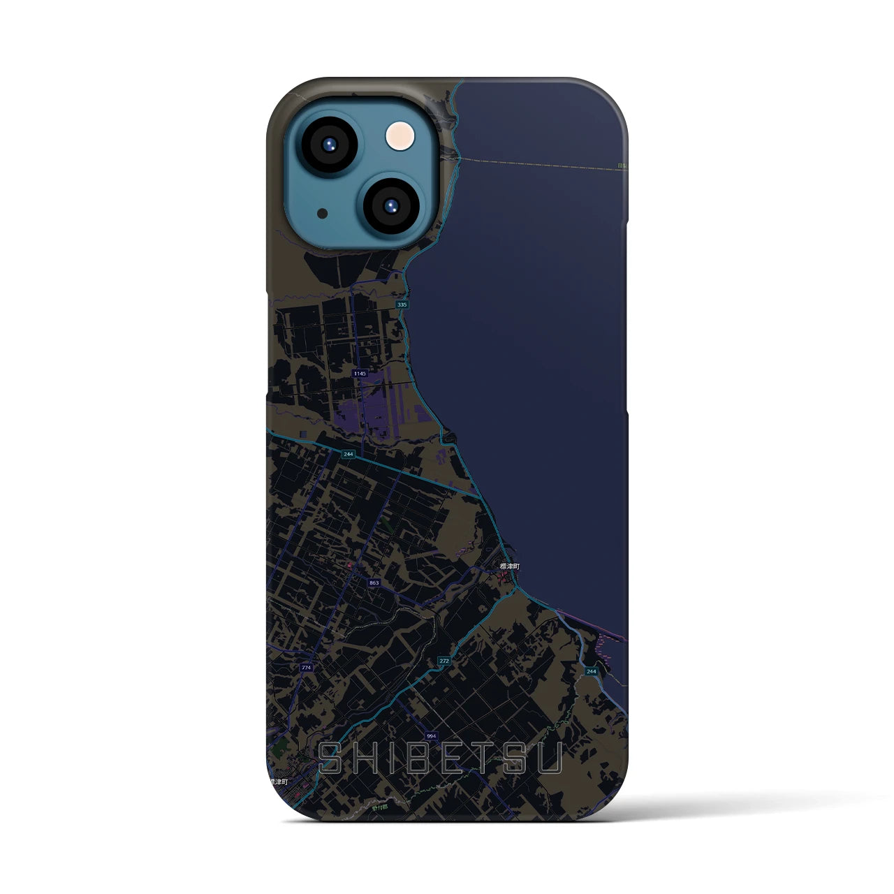 【標津(北海道)】地図柄iPhoneケース(バックカバータイプ)