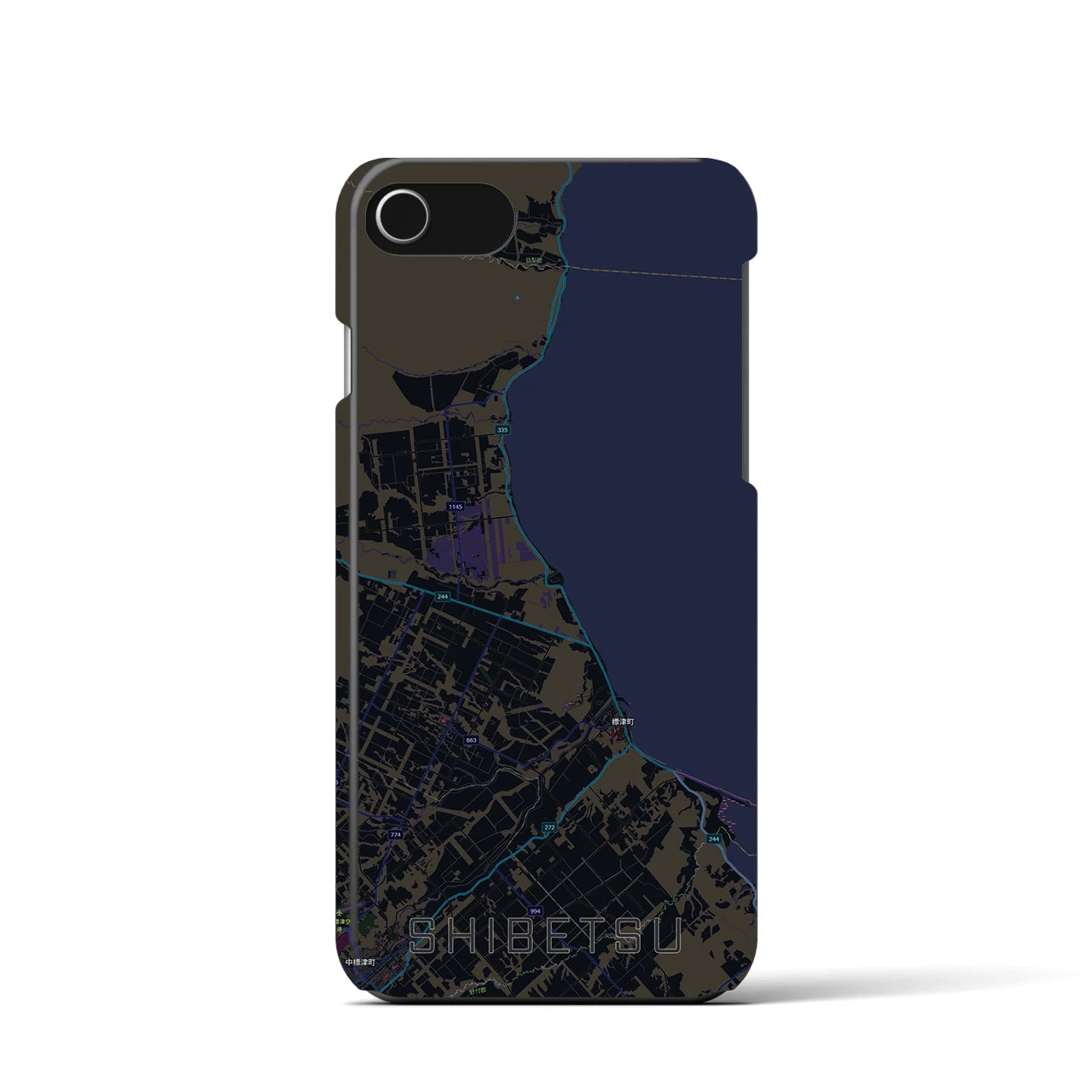【標津(北海道)】地図柄iPhoneケース(バックカバータイプ)