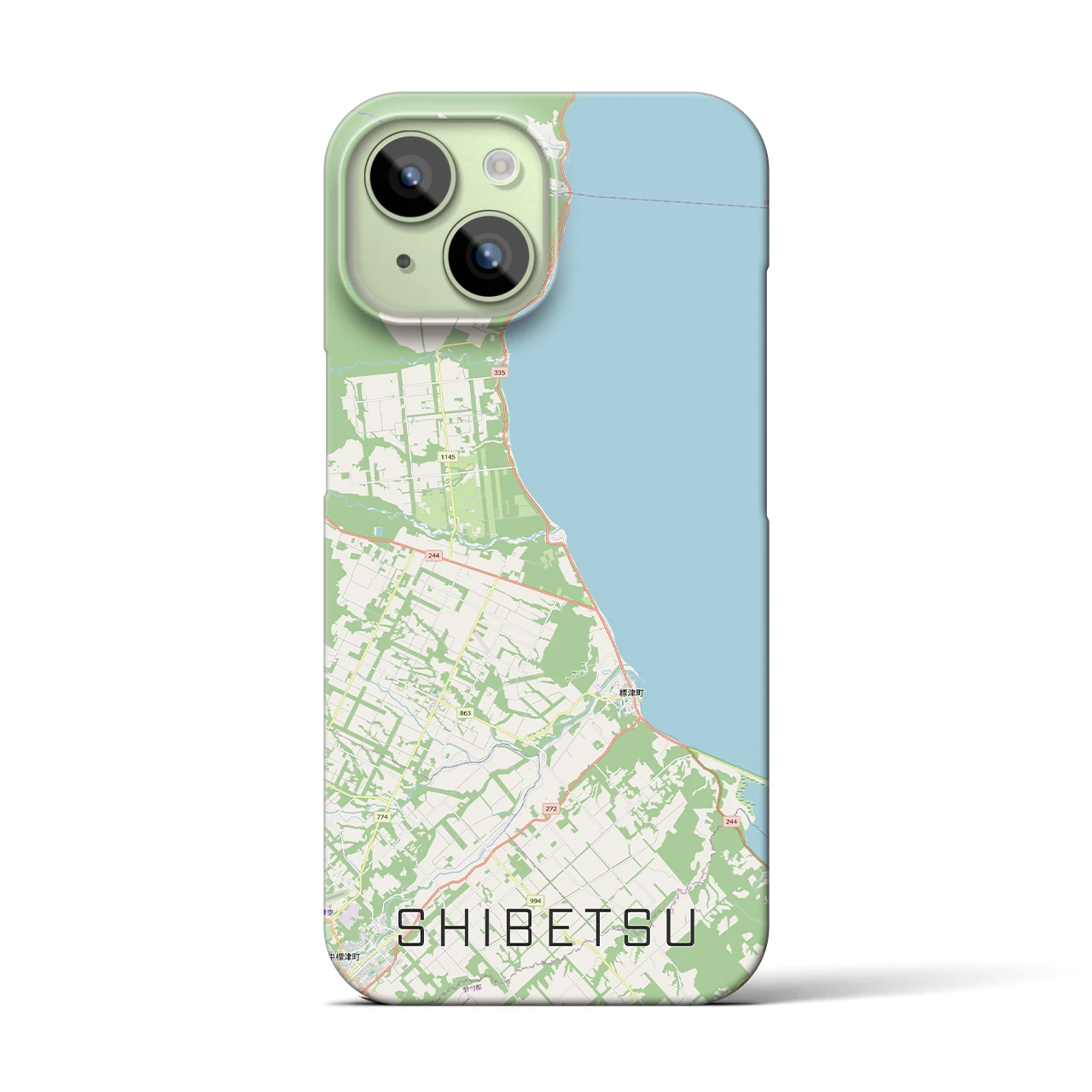 【標津(北海道)】地図柄iPhoneケース(バックカバータイプ)