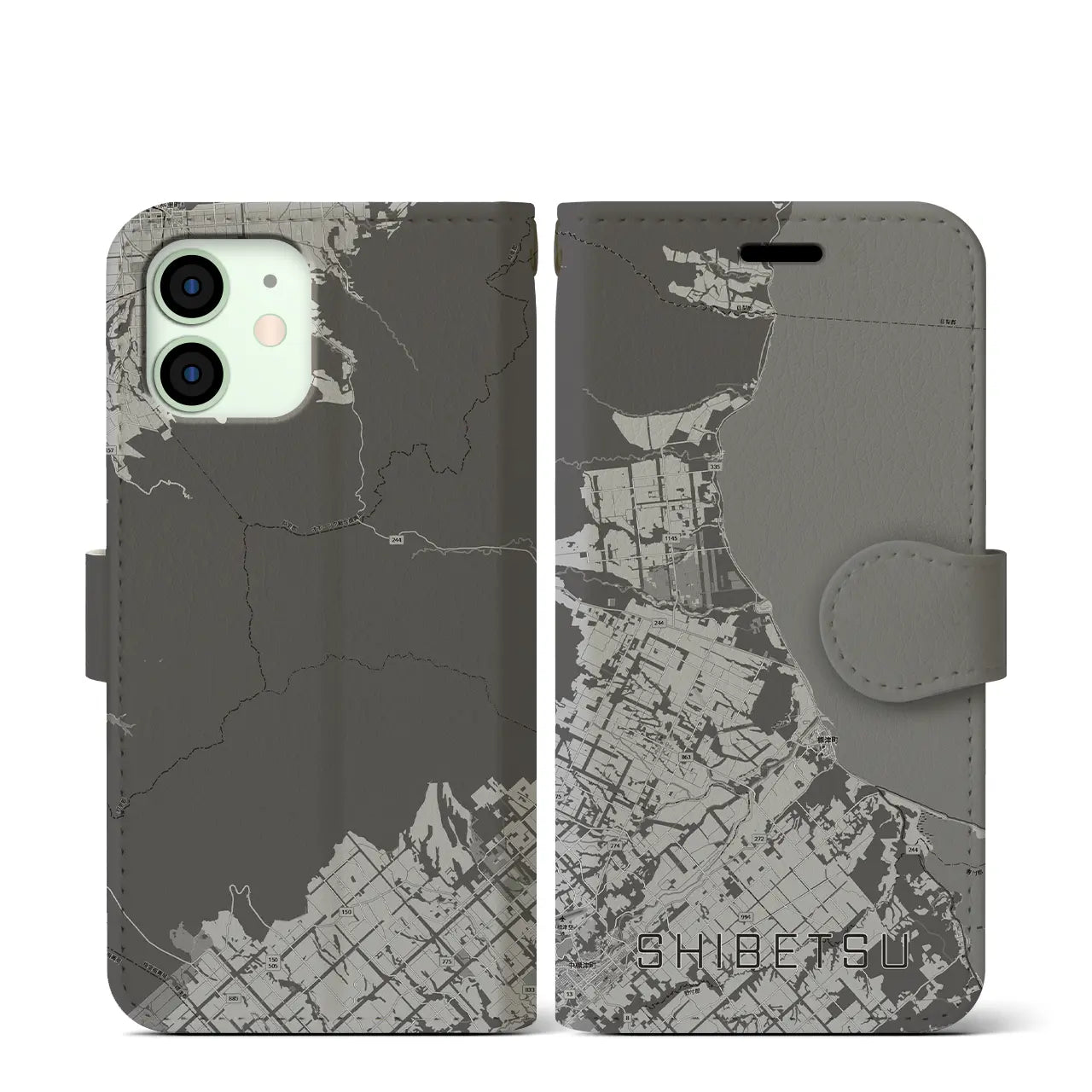 【標津(北海道)】地図柄iPhoneケース(手帳タイプ)