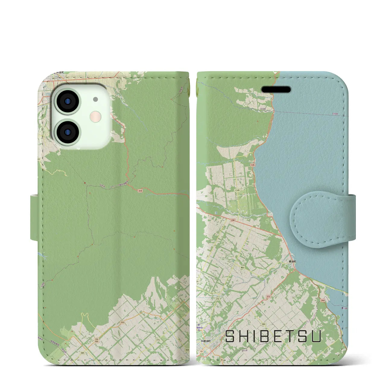 【標津(北海道)】地図柄iPhoneケース(手帳タイプ)