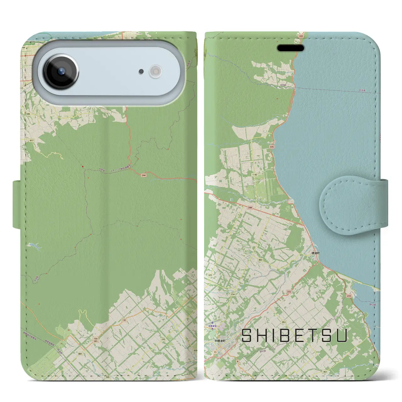 【標津(北海道)】地図柄iPhoneケース(手帳タイプ)