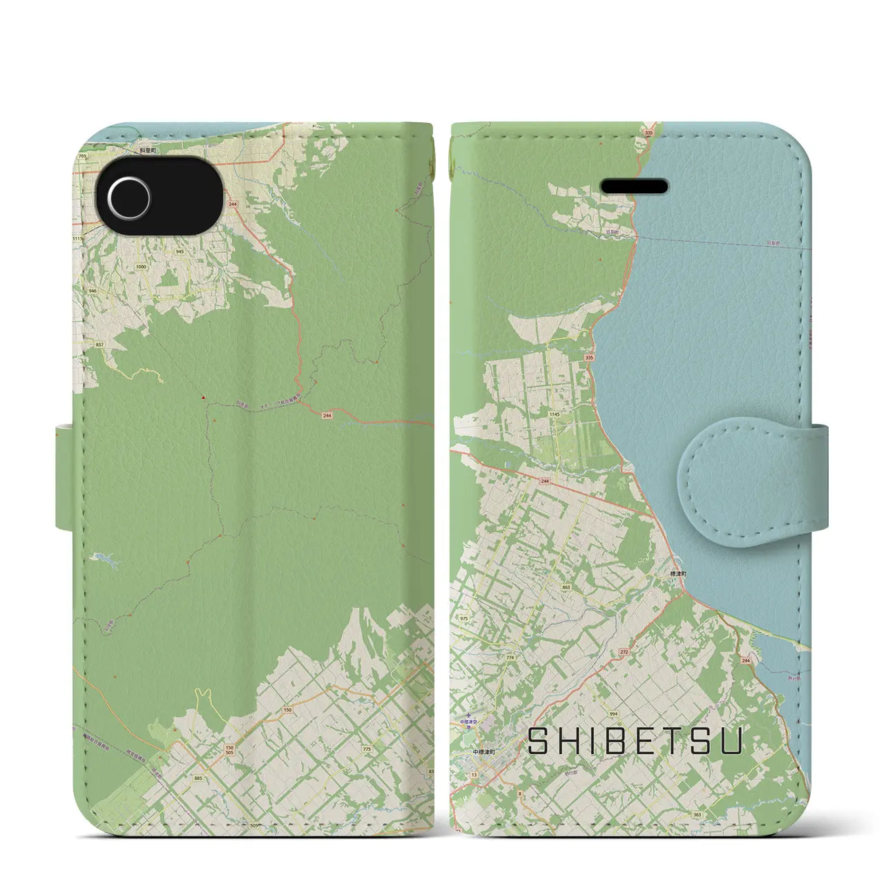 【標津(北海道)】地図柄iPhoneケース(手帳タイプ)