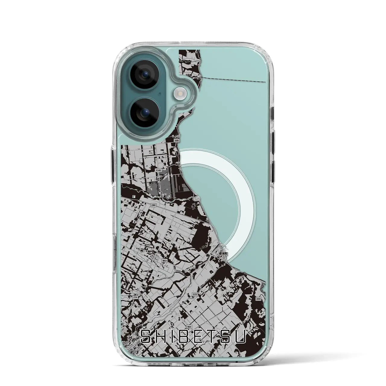 【標津(北海道)】地図柄iPhoneケース(MagSafeタイプ)