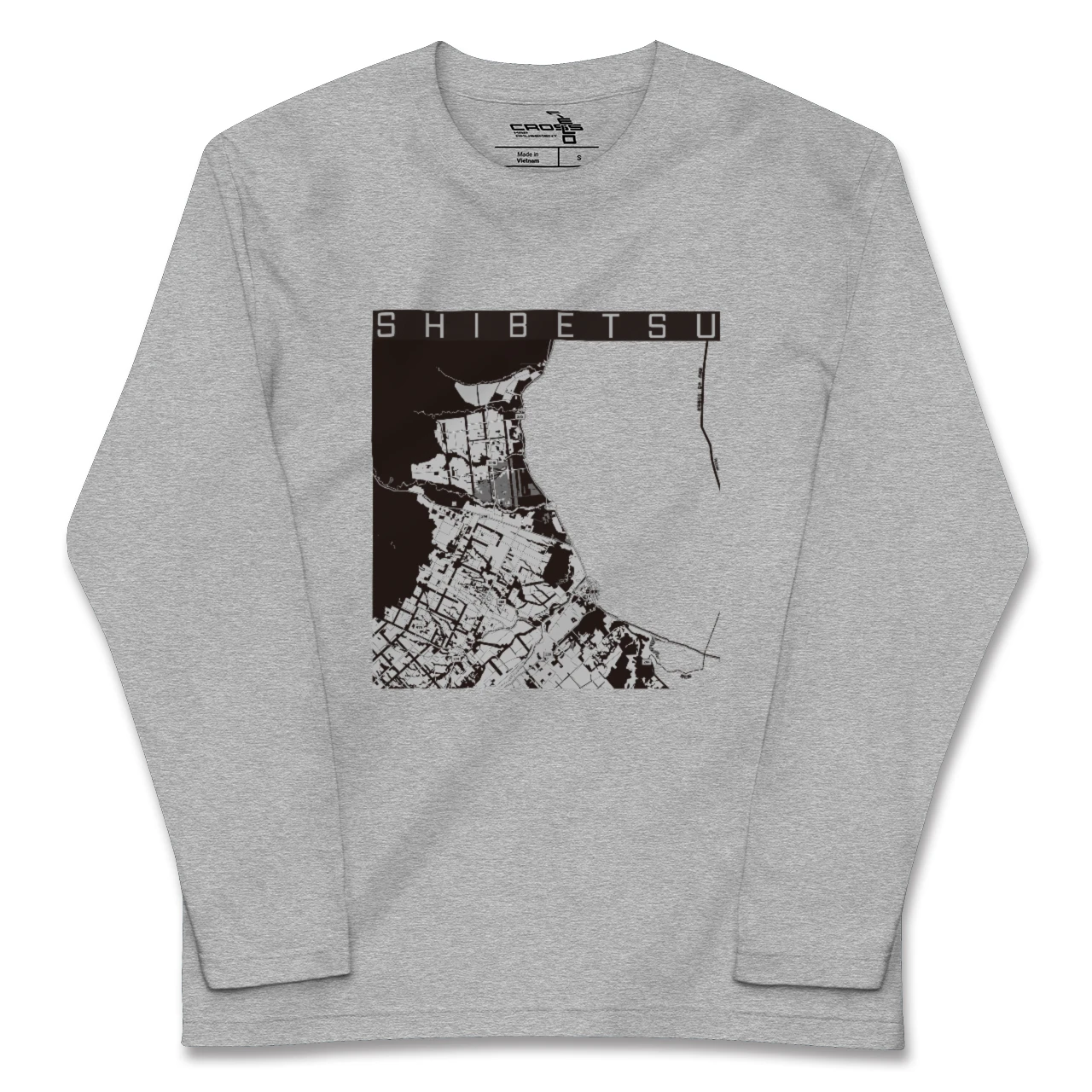 【標津(北海道)】地図柄ロングスリーブTシャツ