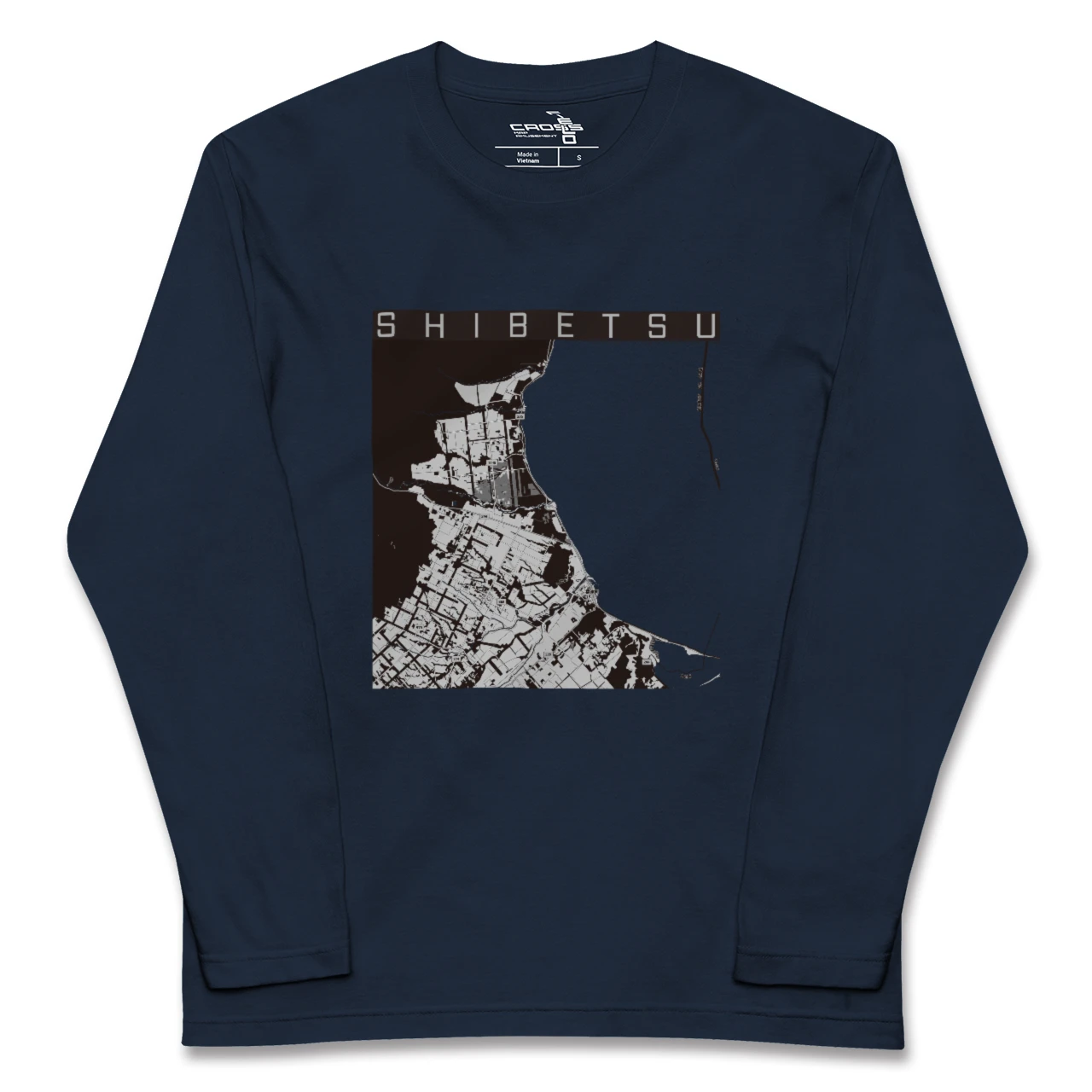 【標津(北海道)】地図柄ロングスリーブTシャツ
