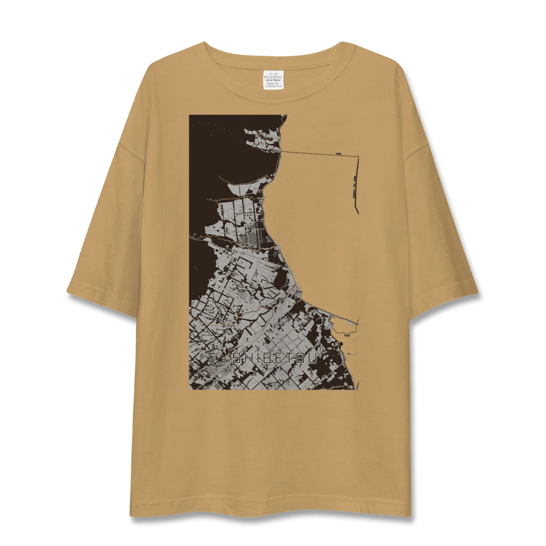 【標津(北海道)】地図柄ビッグシルエットTシャツ