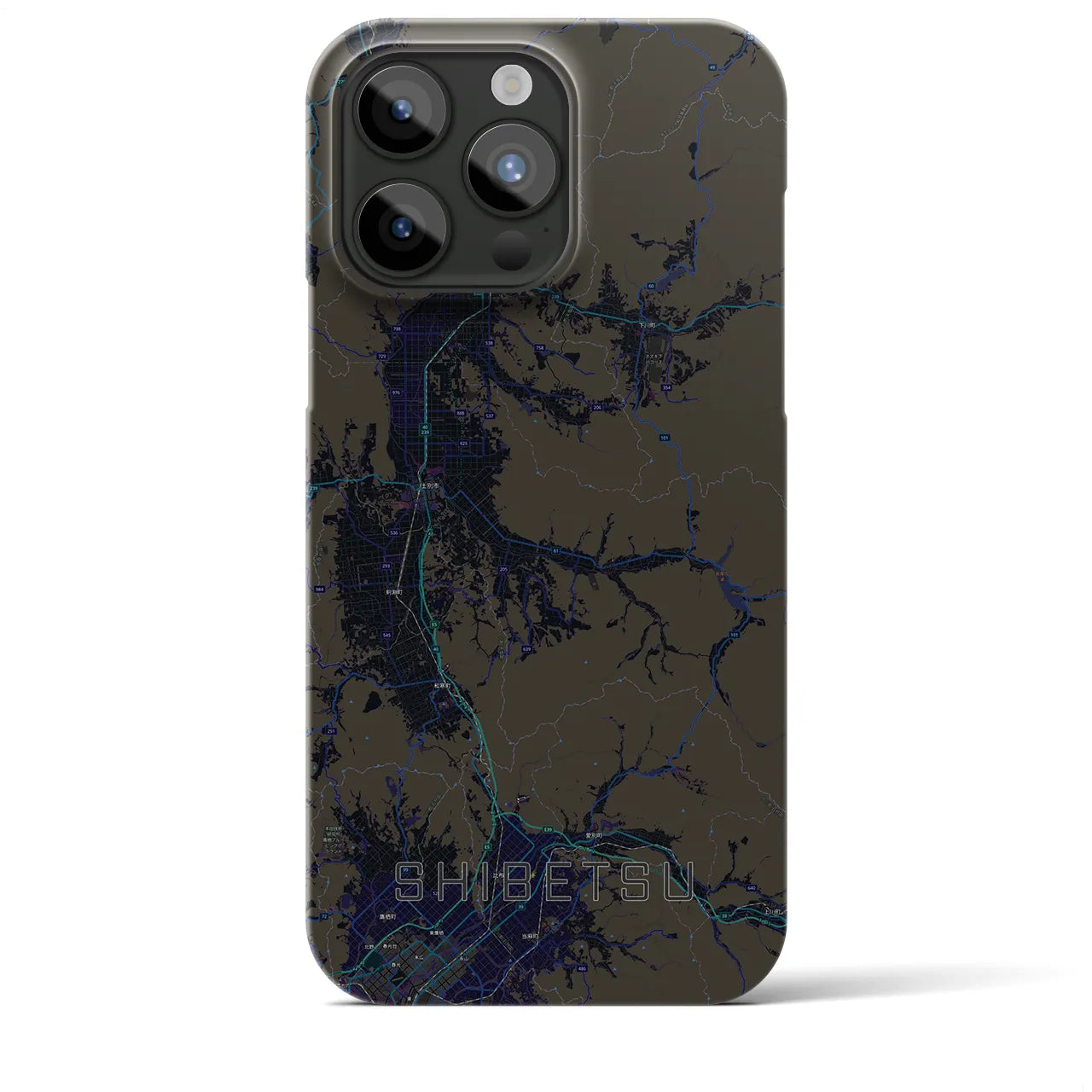 【士別(北海道)】地図柄iPhoneケース(バックカバータイプ)