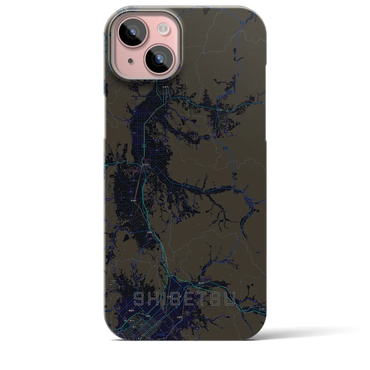 【士別(北海道)】地図柄iPhoneケース(バックカバータイプ)
