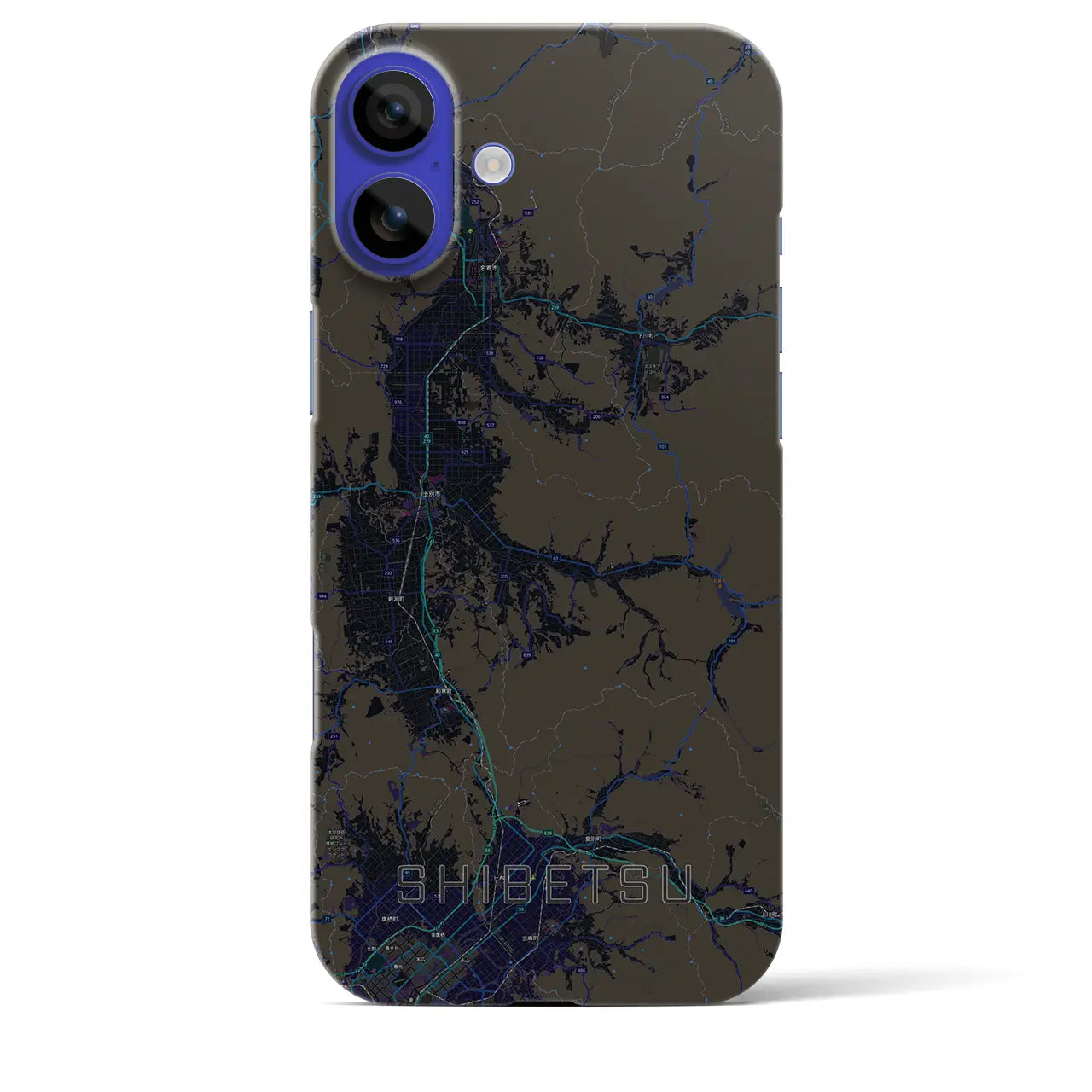 【士別(北海道)】地図柄iPhoneケース(バックカバータイプ)
