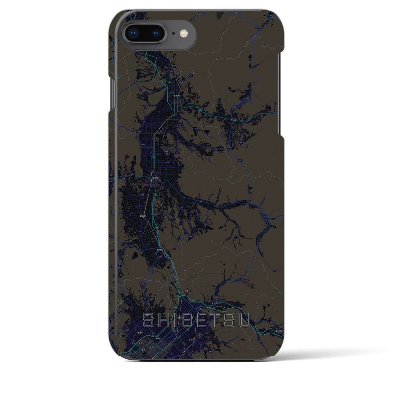 【士別(北海道)】地図柄iPhoneケース(バックカバータイプ)