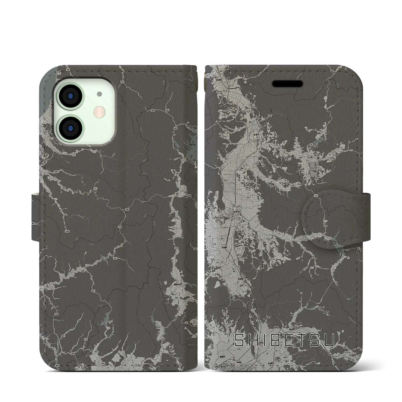 【士別(北海道)】地図柄iPhoneケース(手帳タイプ)