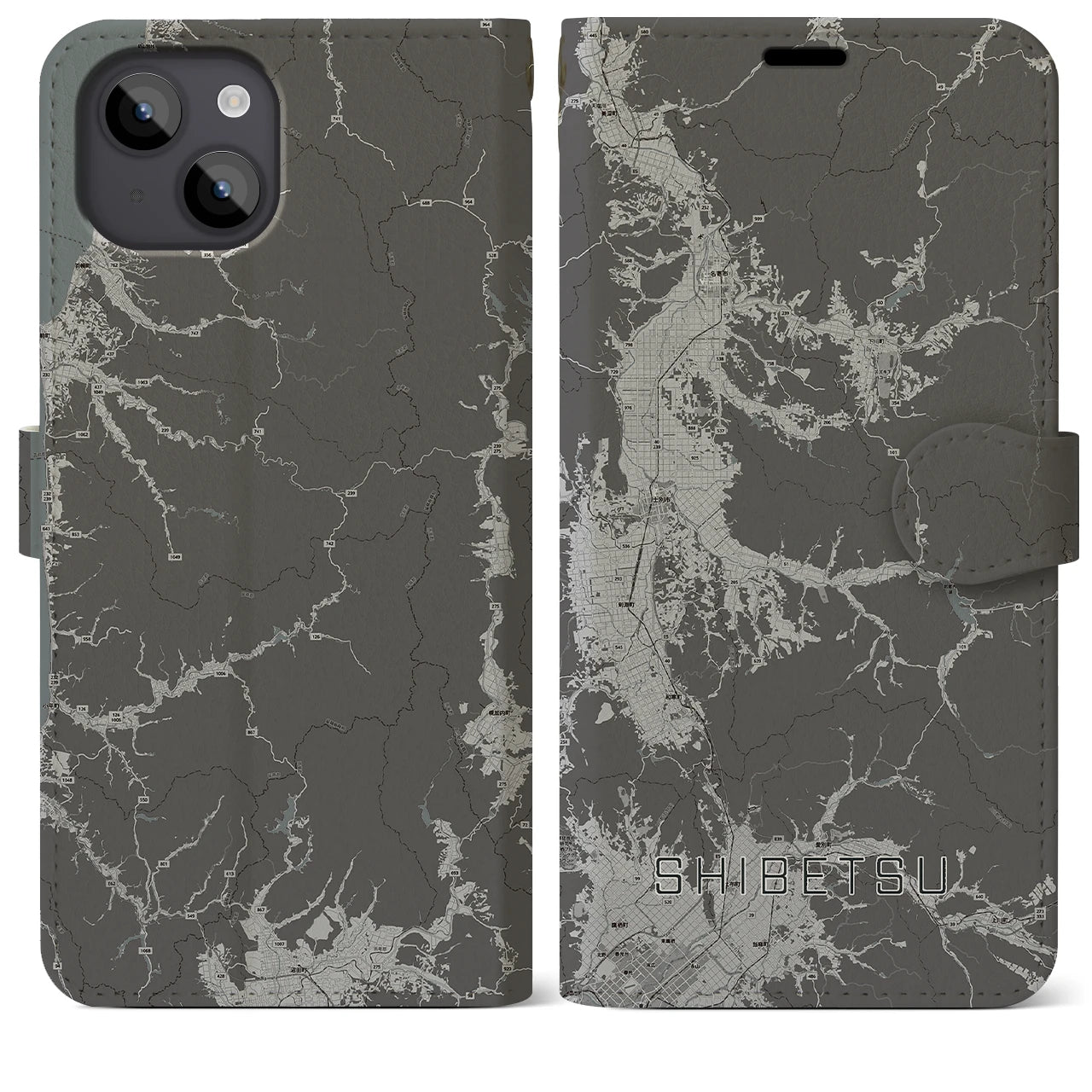 【士別(北海道)】地図柄iPhoneケース(手帳タイプ)