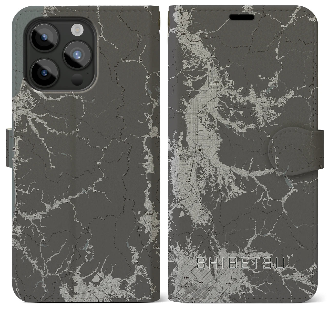 【士別(北海道)】地図柄iPhoneケース(手帳タイプ)