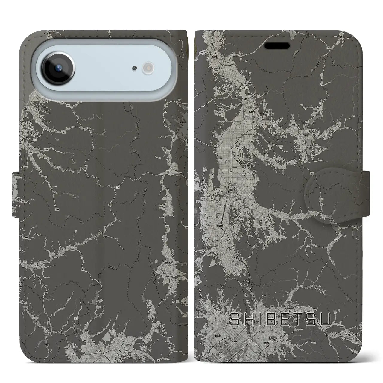 【士別(北海道)】地図柄iPhoneケース(手帳タイプ)