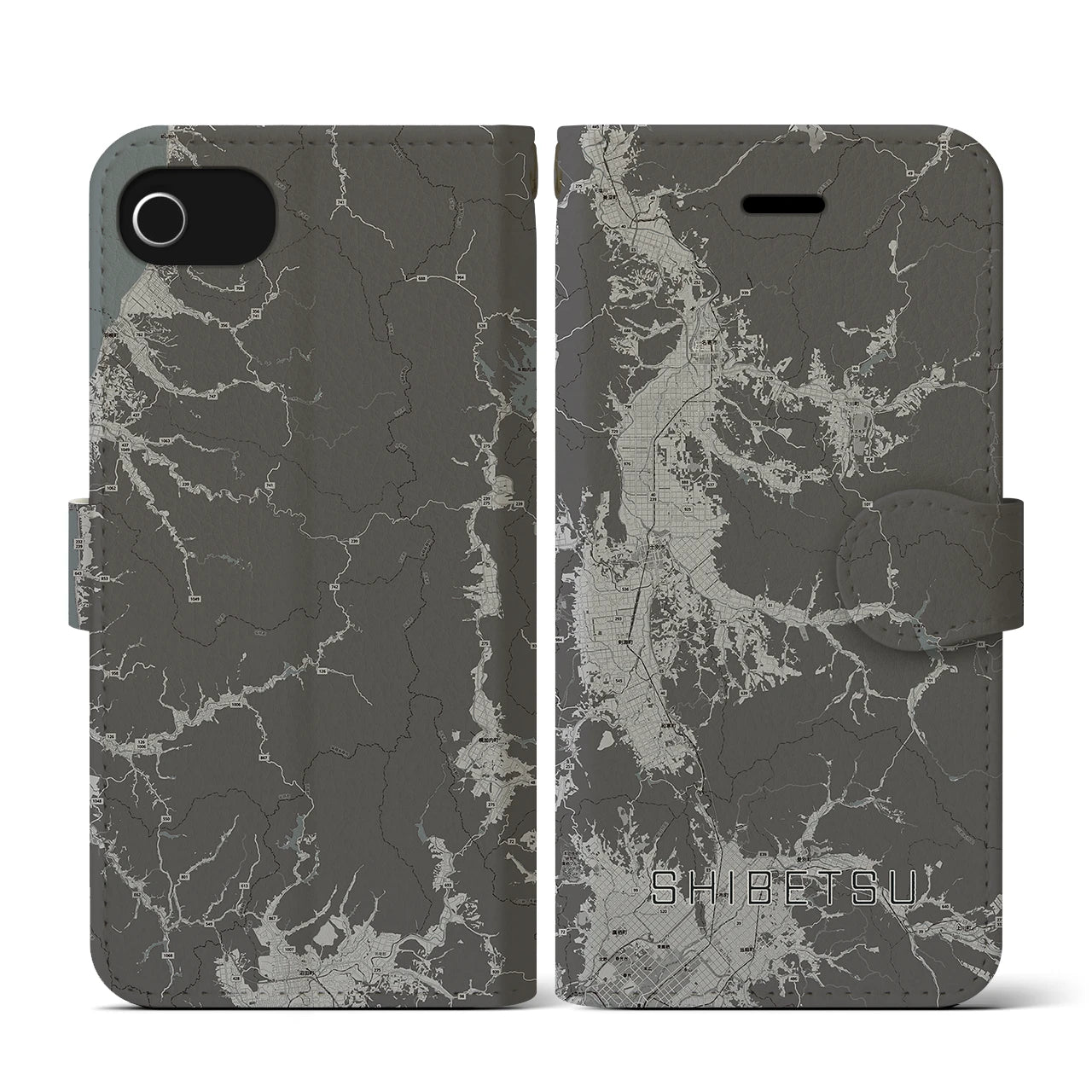 【士別(北海道)】地図柄iPhoneケース(手帳タイプ)