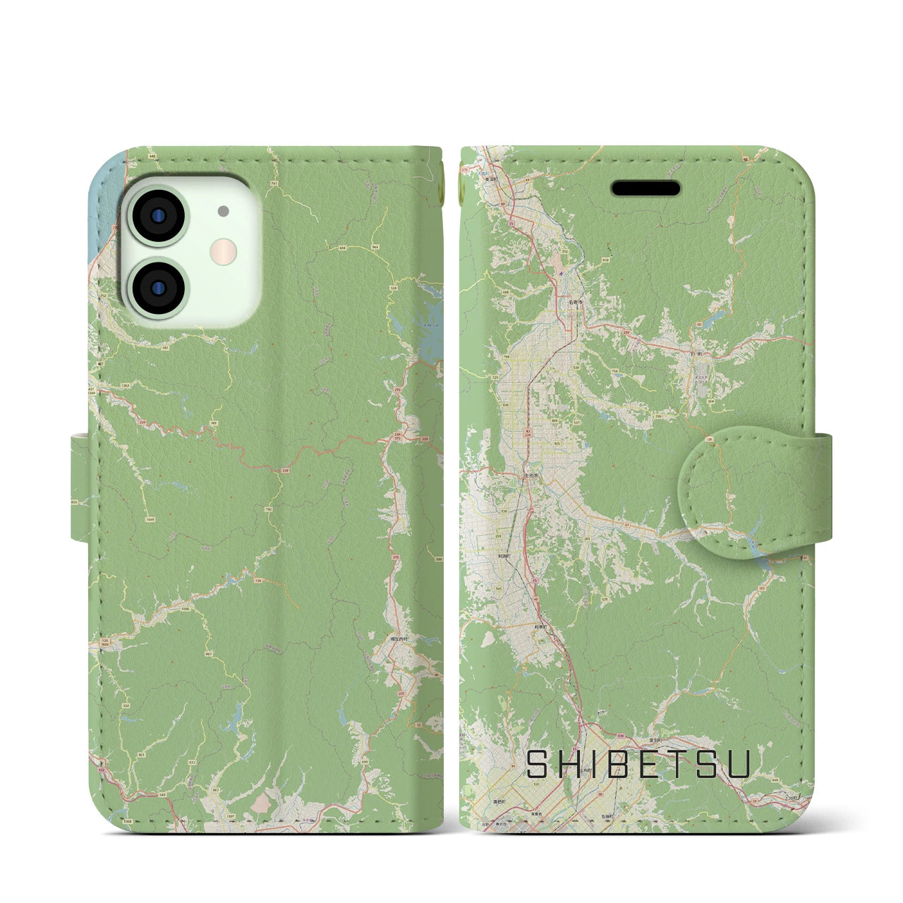 【士別(北海道)】地図柄iPhoneケース(手帳タイプ)