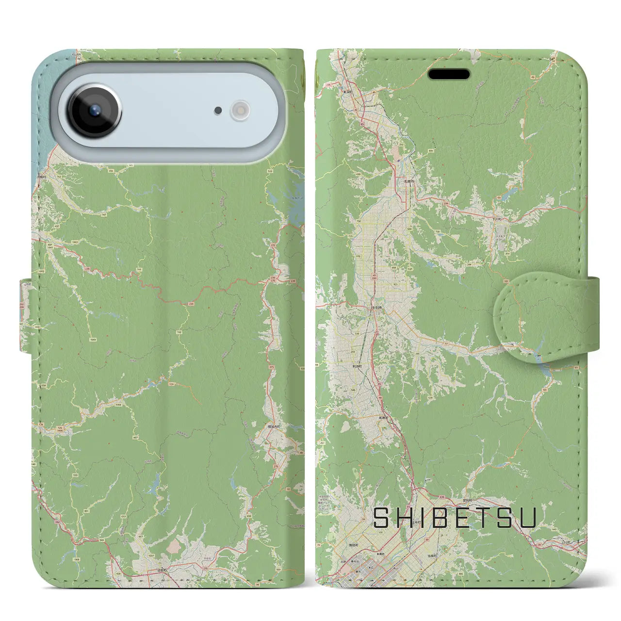 【士別(北海道)】地図柄iPhoneケース(手帳タイプ)