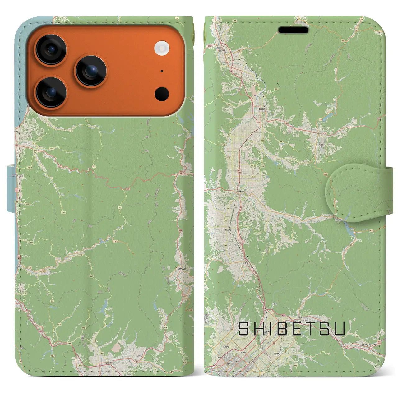 【士別(北海道)】地図柄iPhoneケース(手帳タイプ)