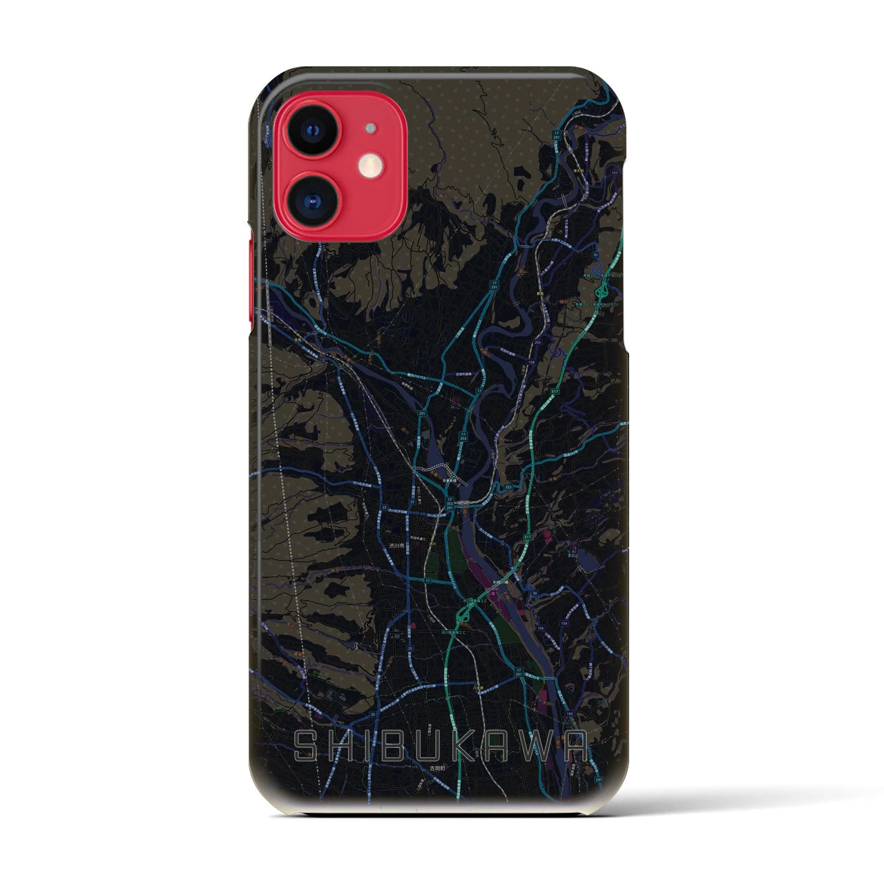 【渋川(群馬県)】地図柄iPhoneケース(バックカバータイプ)