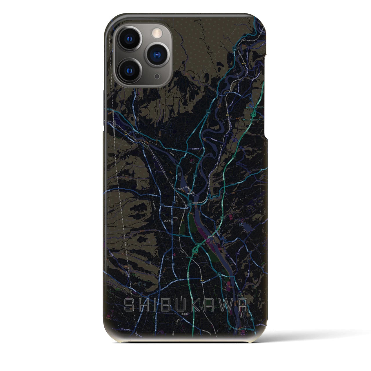 【渋川(群馬県)】地図柄iPhoneケース(バックカバータイプ)