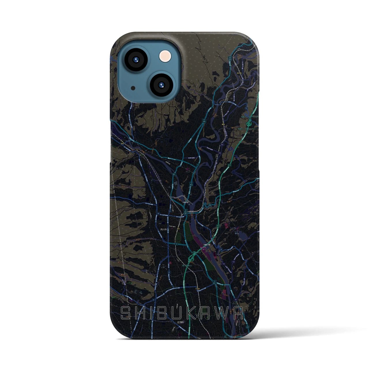 【渋川(群馬県)】地図柄iPhoneケース(バックカバータイプ)