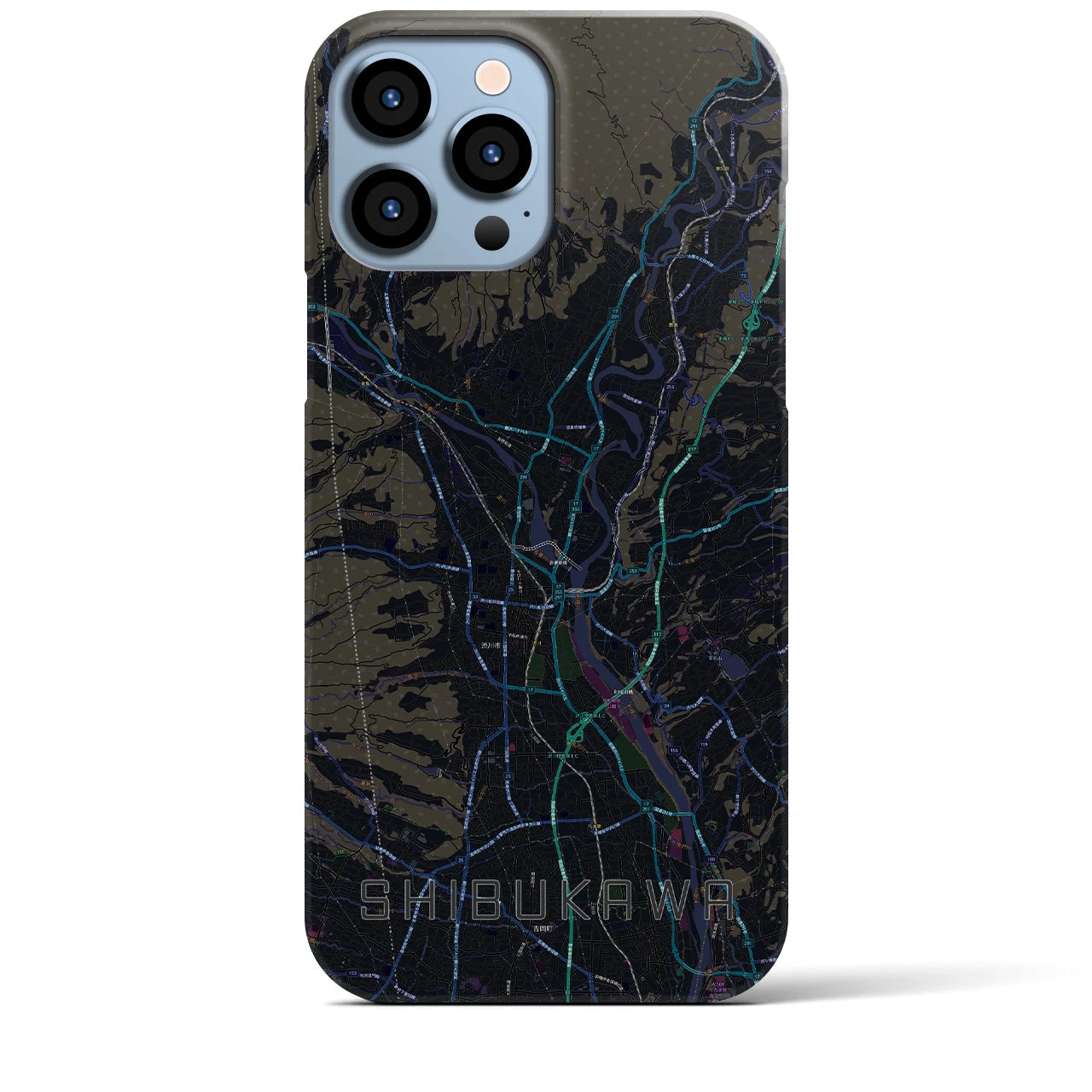 【渋川(群馬県)】地図柄iPhoneケース(バックカバータイプ)