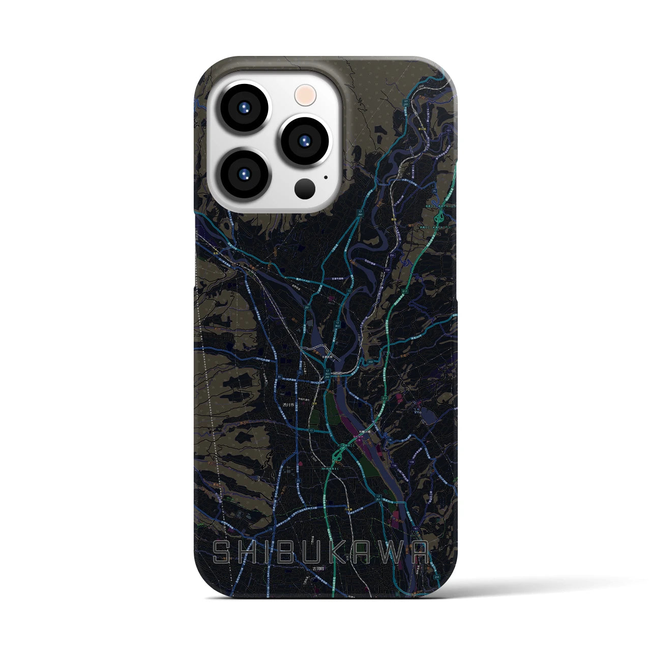 【渋川(群馬県)】地図柄iPhoneケース(バックカバータイプ)