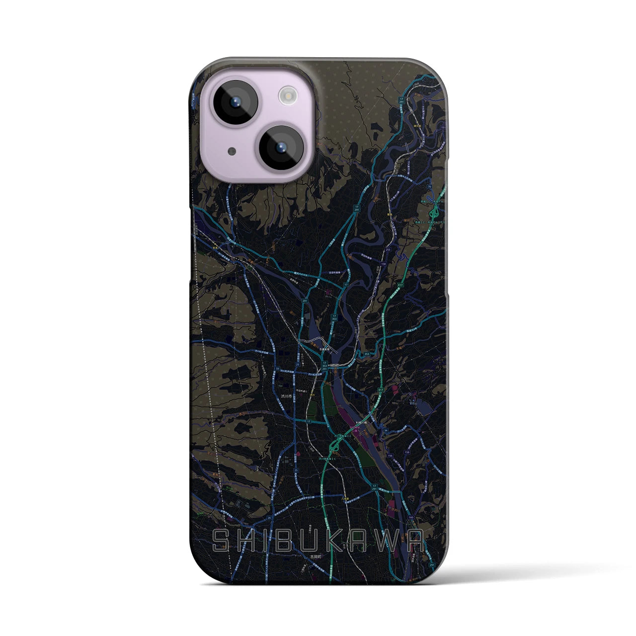 【渋川(群馬県)】地図柄iPhoneケース(バックカバータイプ)