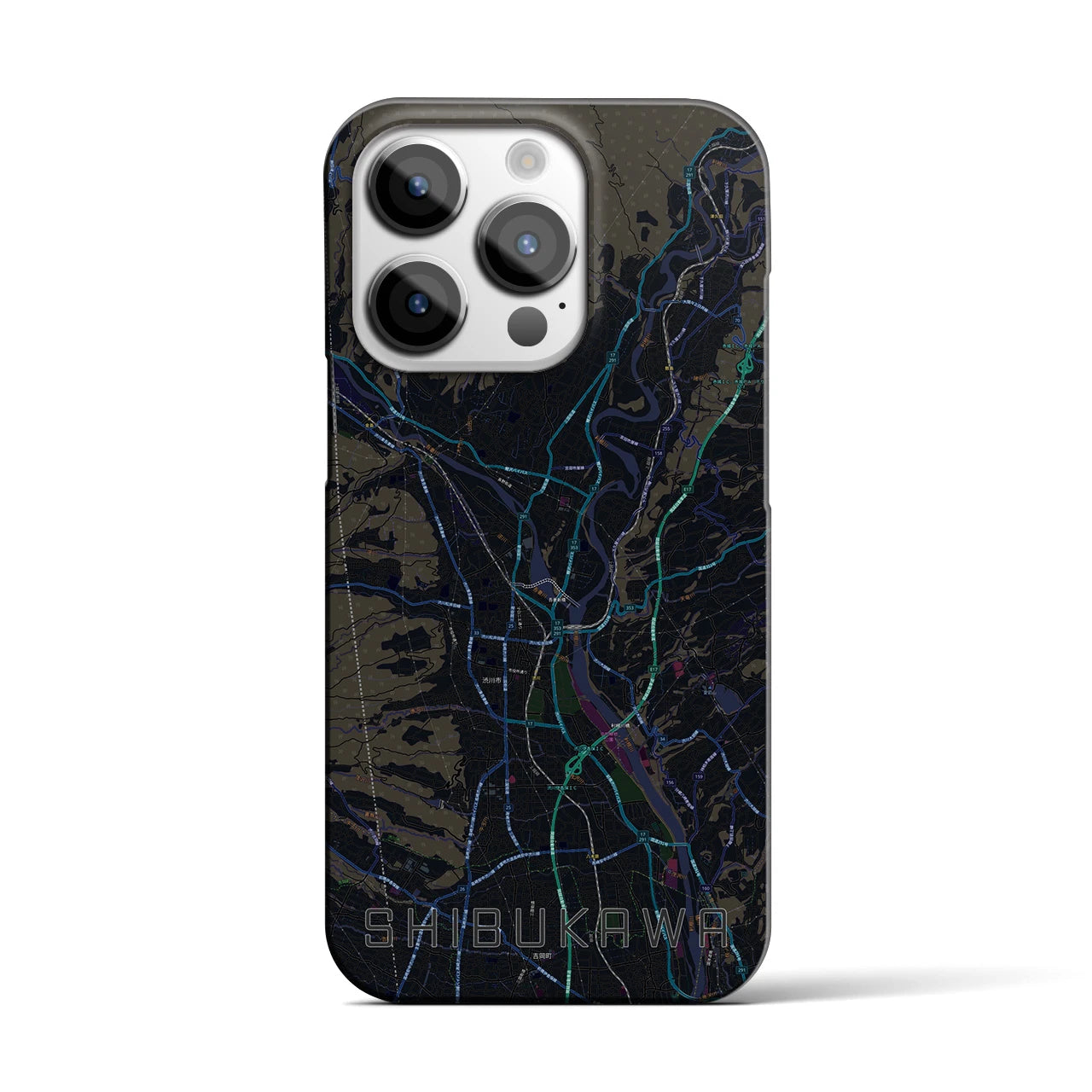 【渋川(群馬県)】地図柄iPhoneケース(バックカバータイプ)
