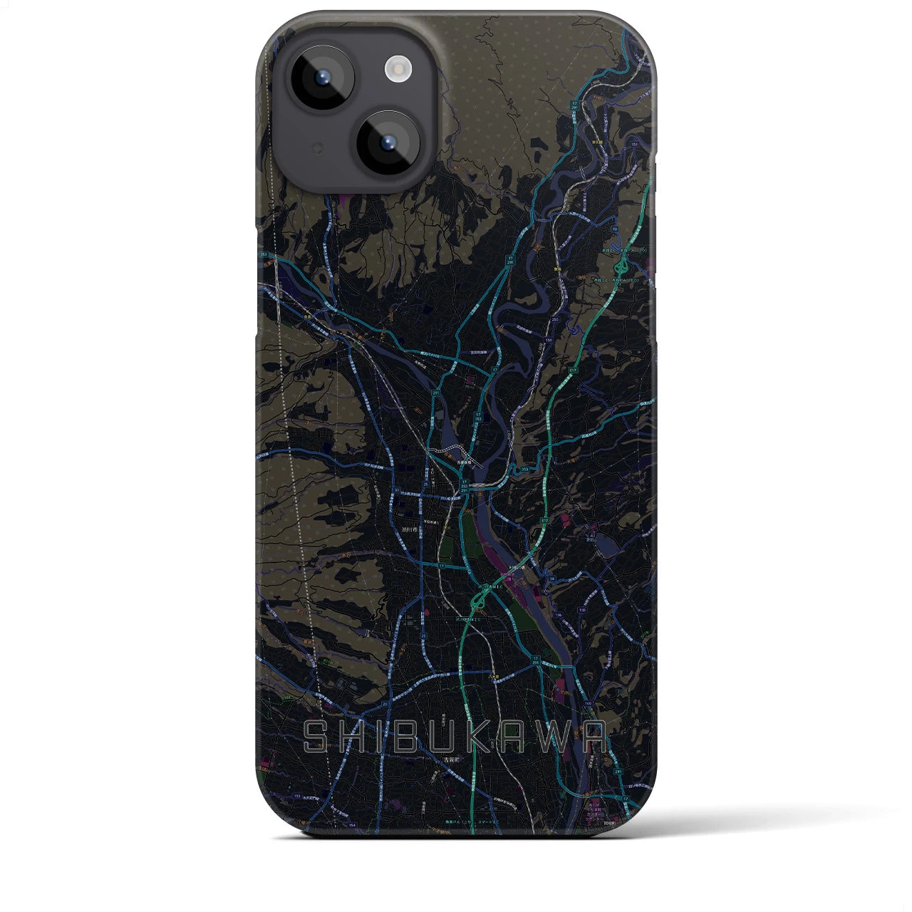 【渋川(群馬県)】地図柄iPhoneケース(バックカバータイプ)