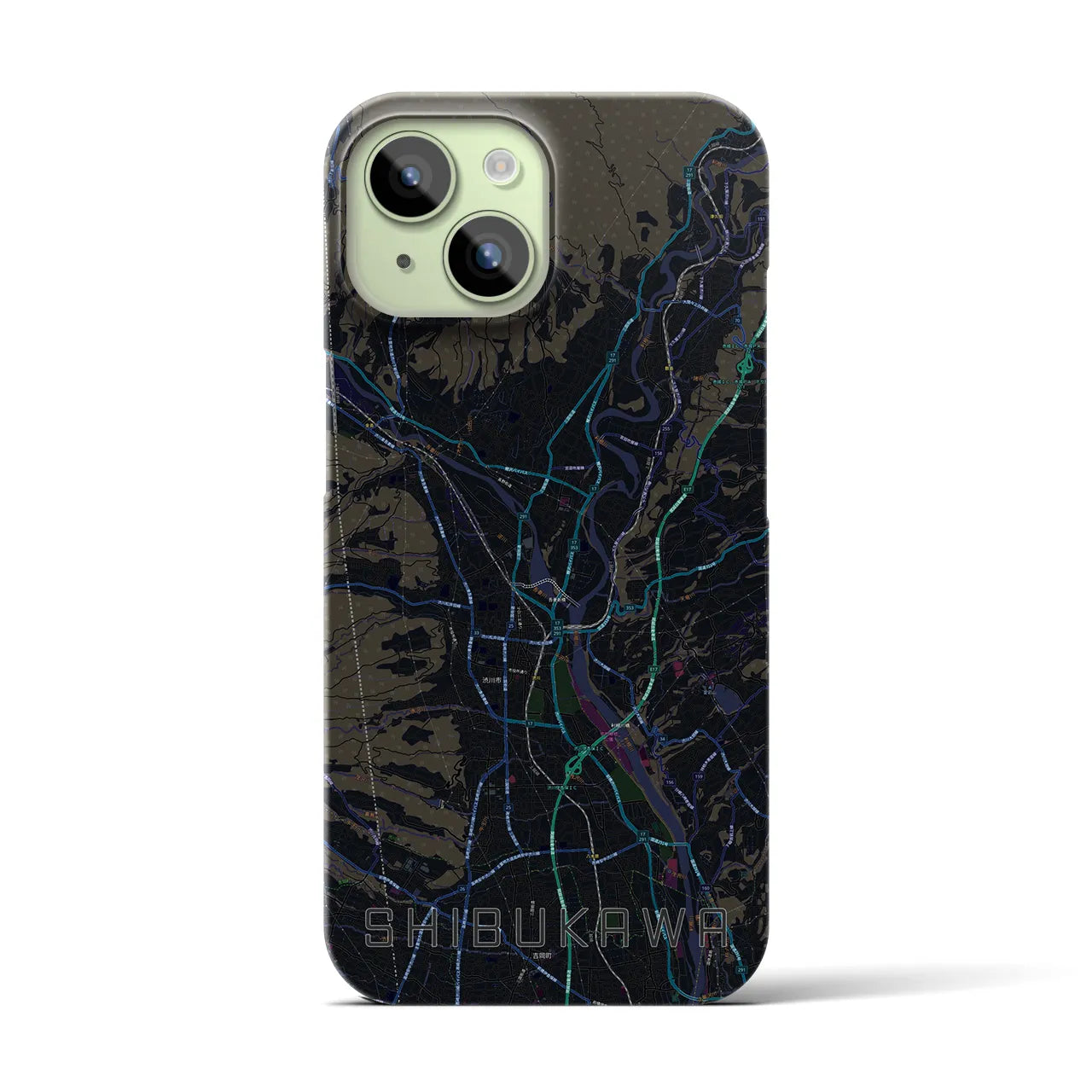 【渋川(群馬県)】地図柄iPhoneケース(バックカバータイプ)