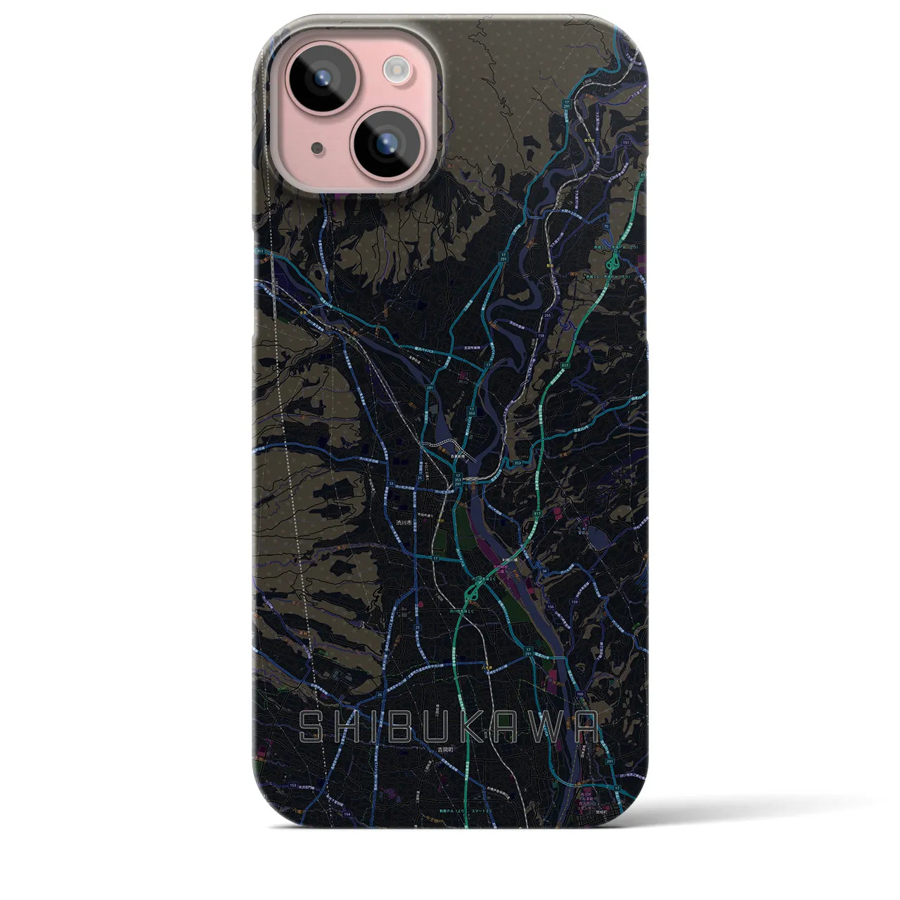 【渋川(群馬県)】地図柄iPhoneケース(バックカバータイプ)