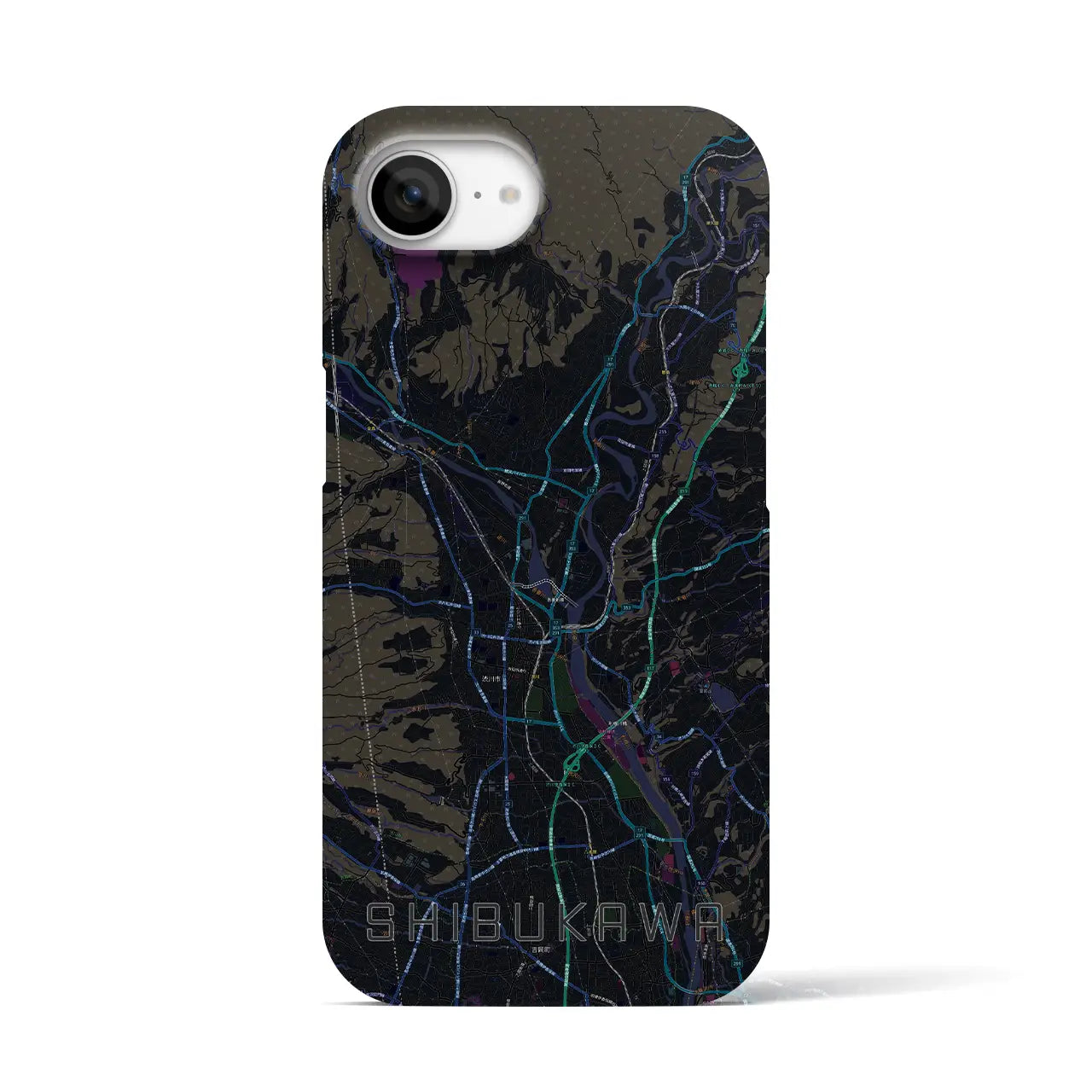 【渋川(群馬県)】地図柄iPhoneケース(バックカバータイプ)