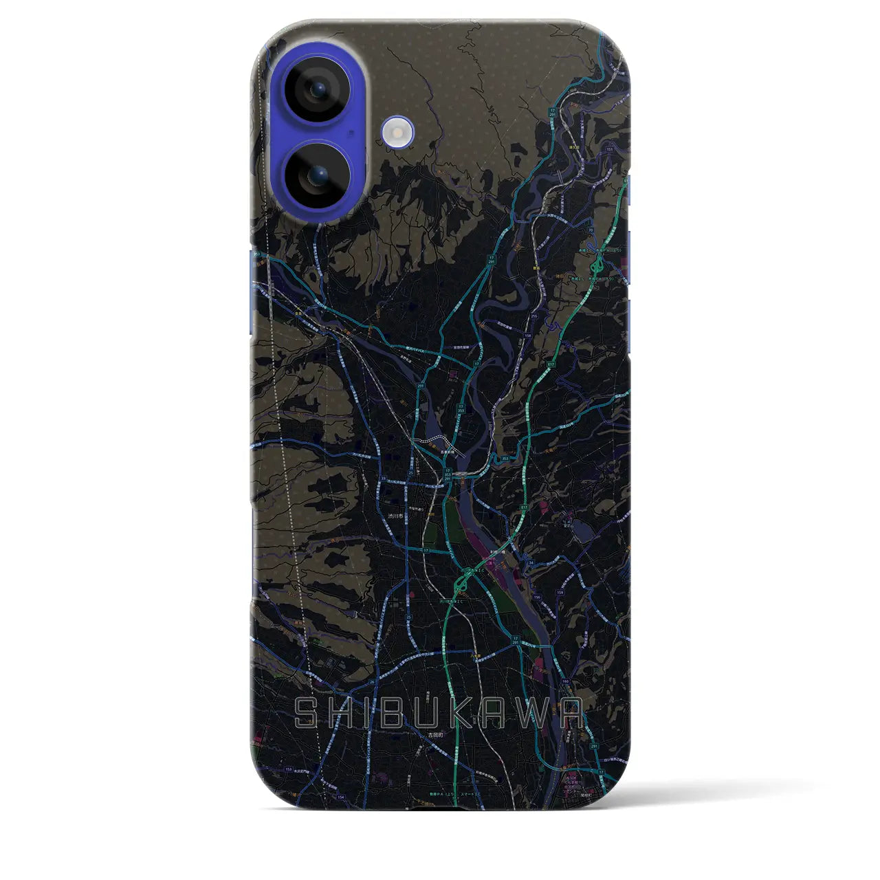 【渋川(群馬県)】地図柄iPhoneケース(バックカバータイプ)