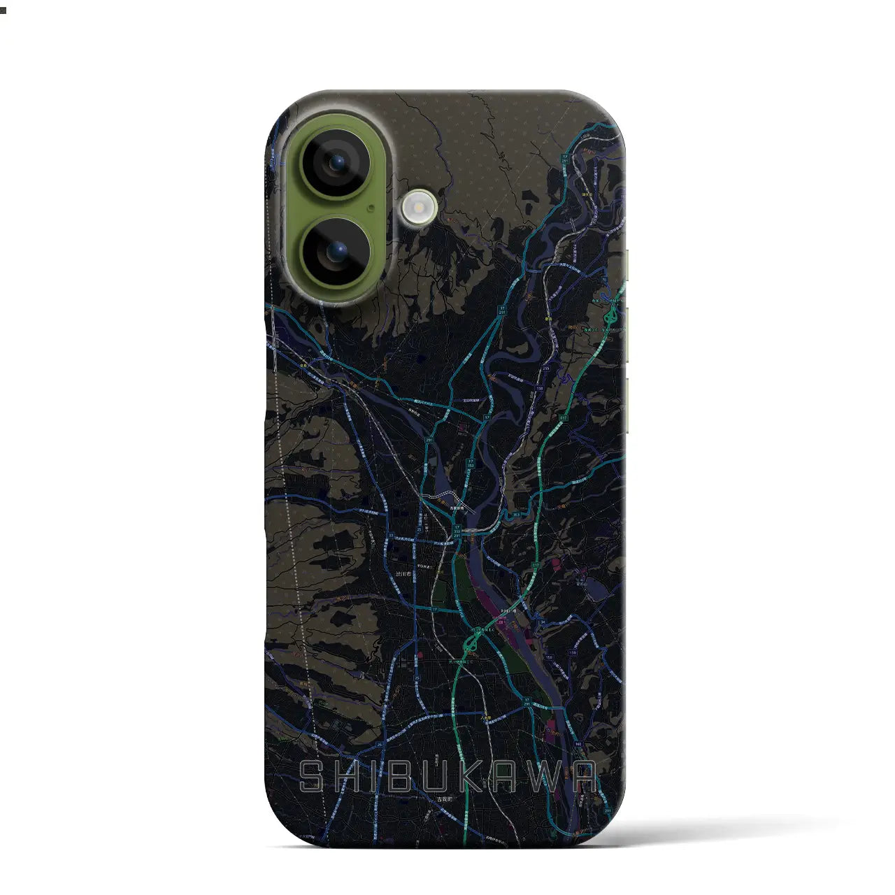 【渋川(群馬県)】地図柄iPhoneケース(バックカバータイプ)