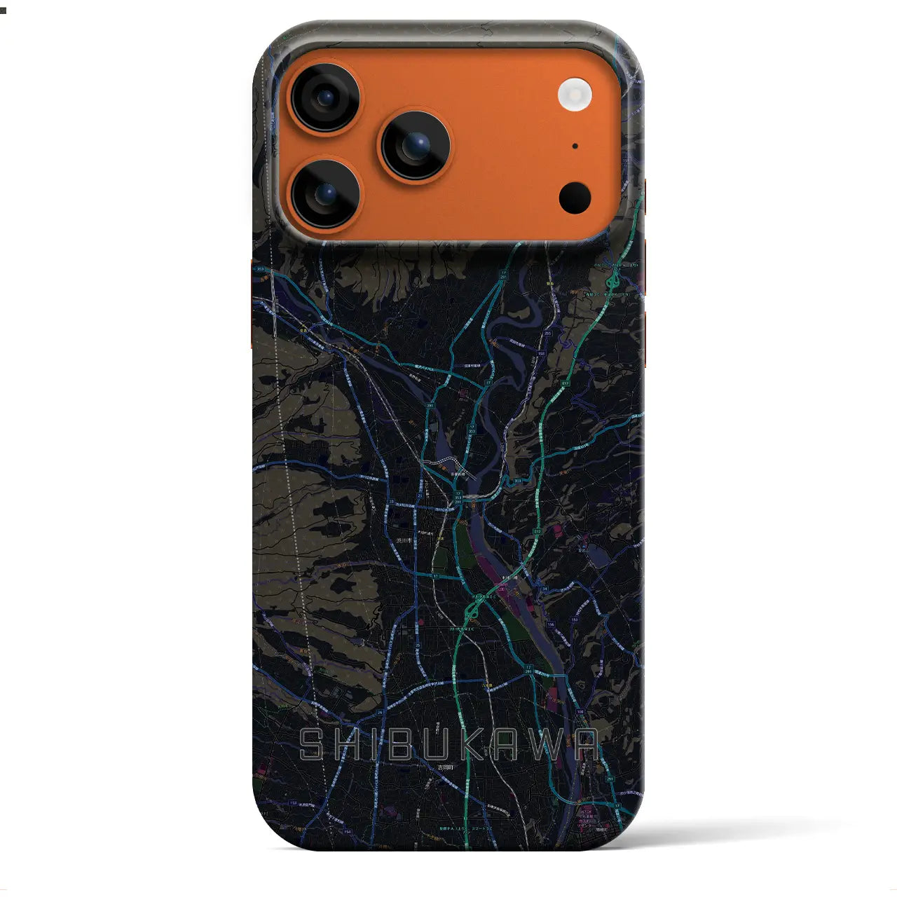 【渋川(群馬県)】地図柄iPhoneケース(バックカバータイプ)