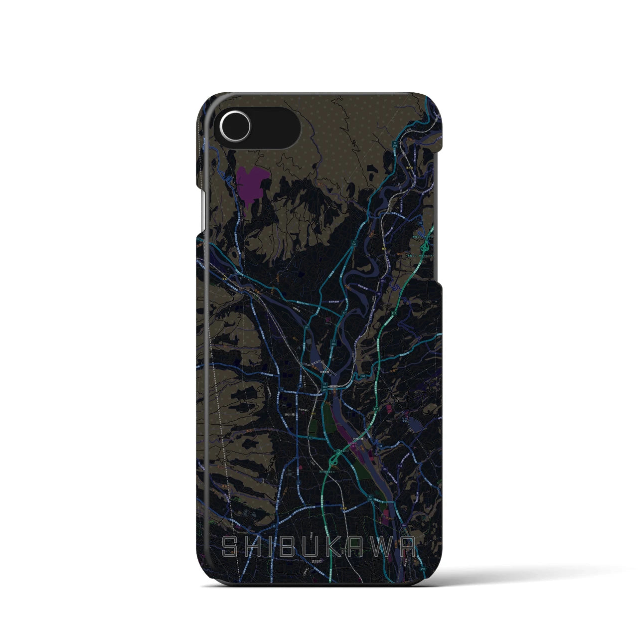 【渋川(群馬県)】地図柄iPhoneケース(バックカバータイプ)